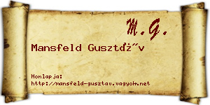 Mansfeld Gusztáv névjegykártya