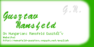 gusztav mansfeld business card